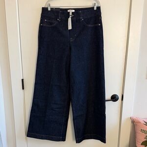 SPANX Women's Dark Blue Wide-Leg Jeans